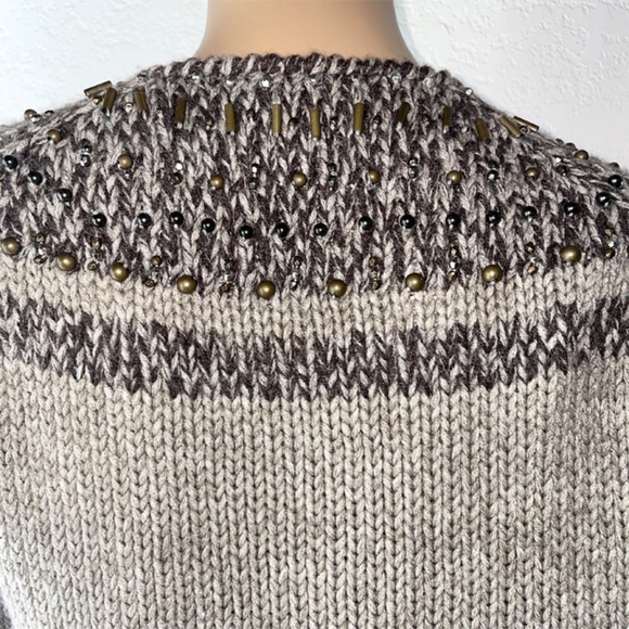 J. Jill Wool Blend  Beaded Cardigan Sweater Size Medium - Picture 4 of 6